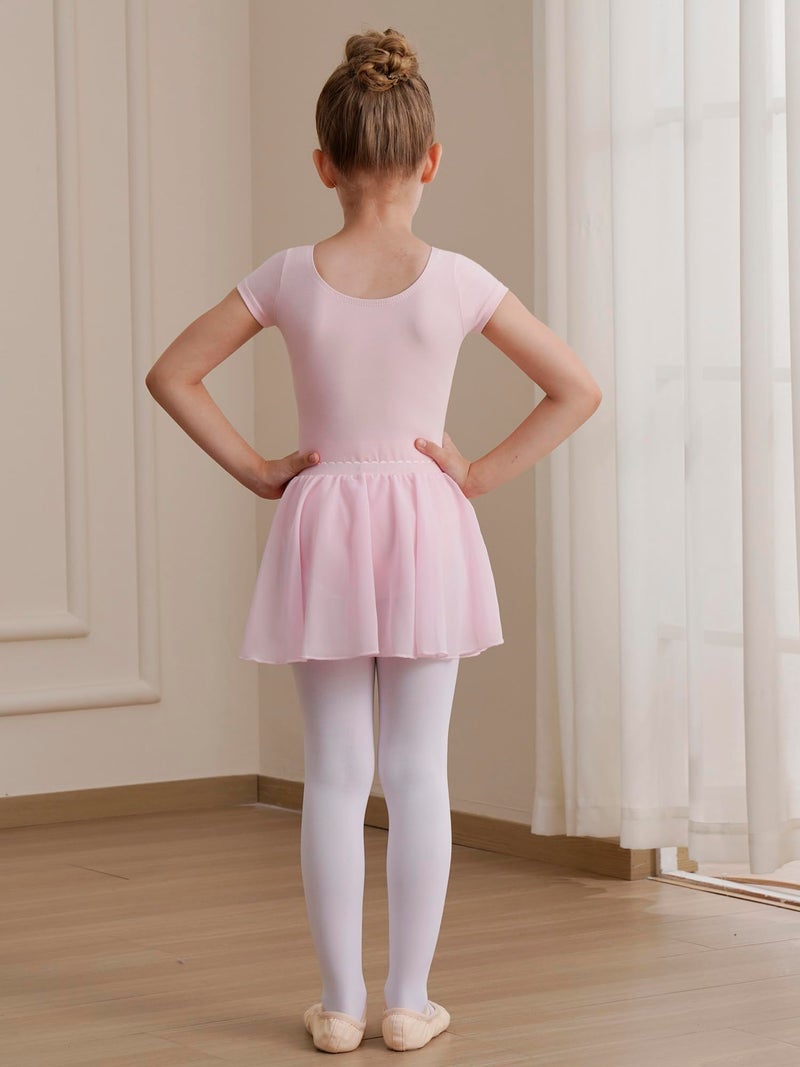 WEGETIT Leotard Girls Gymnastics Toddler Dance Ballet Pink Leotard Dresses with Skirt (Pink,4-6 Years) - Image 3